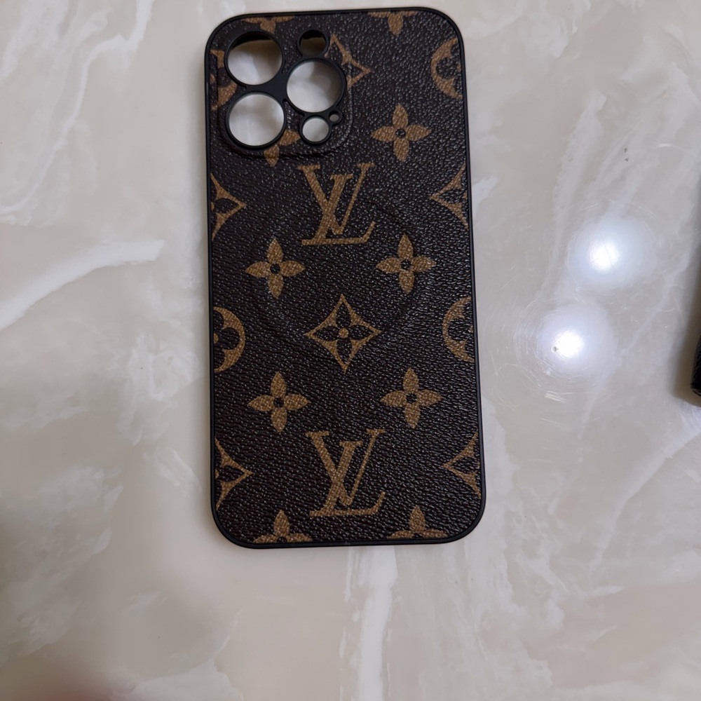 Louis Vuitton Monogram Black and Brown Phone Case iPhone 15 pro max